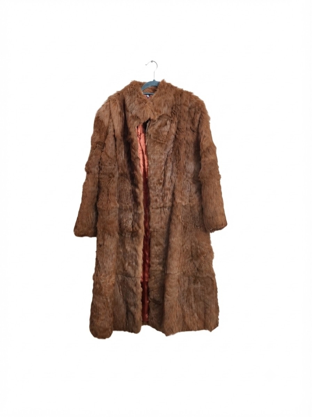 Women's Brown Faux Fur Long Pea Coat - Luxe Winter Outerwear